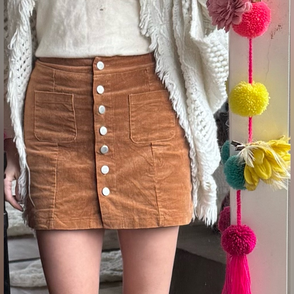 Corduroy mini skirt